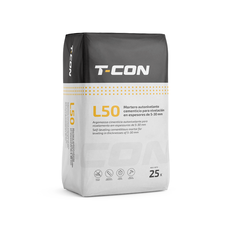 L50 Mortero autonivelante cementicio para espesores de 5-30 mm